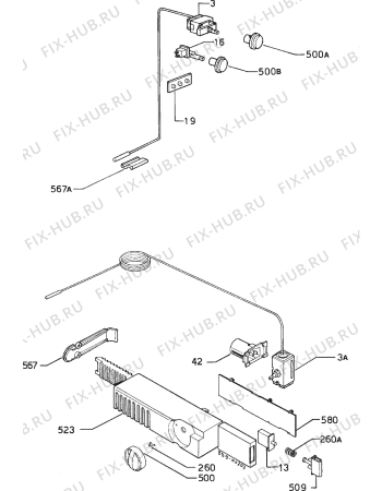 Взрыв-схема холодильника Zanussi ZTM723/95PR - Схема узла Refrigerator electrical equipment